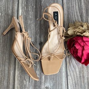 Aqua Women's Dirlene High-Heel Strappy Sandals 7.5M